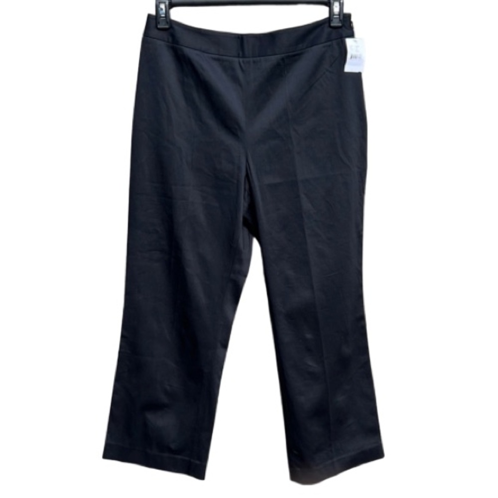 NWT Bloomingdale’s Black Straight Leg High Rise Trouser Pants 10